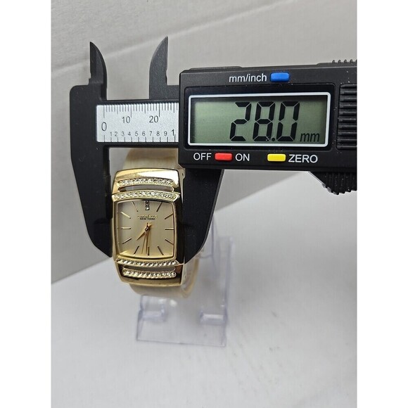 Caravelle by Bulova Crystal Bangle Watch Champagne Dial New Battery Quartz main image 11
